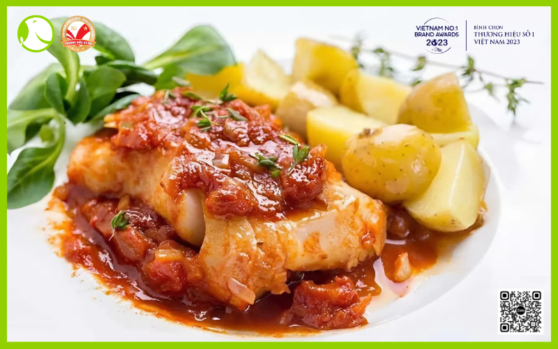 cá tuyết sốt cà chua