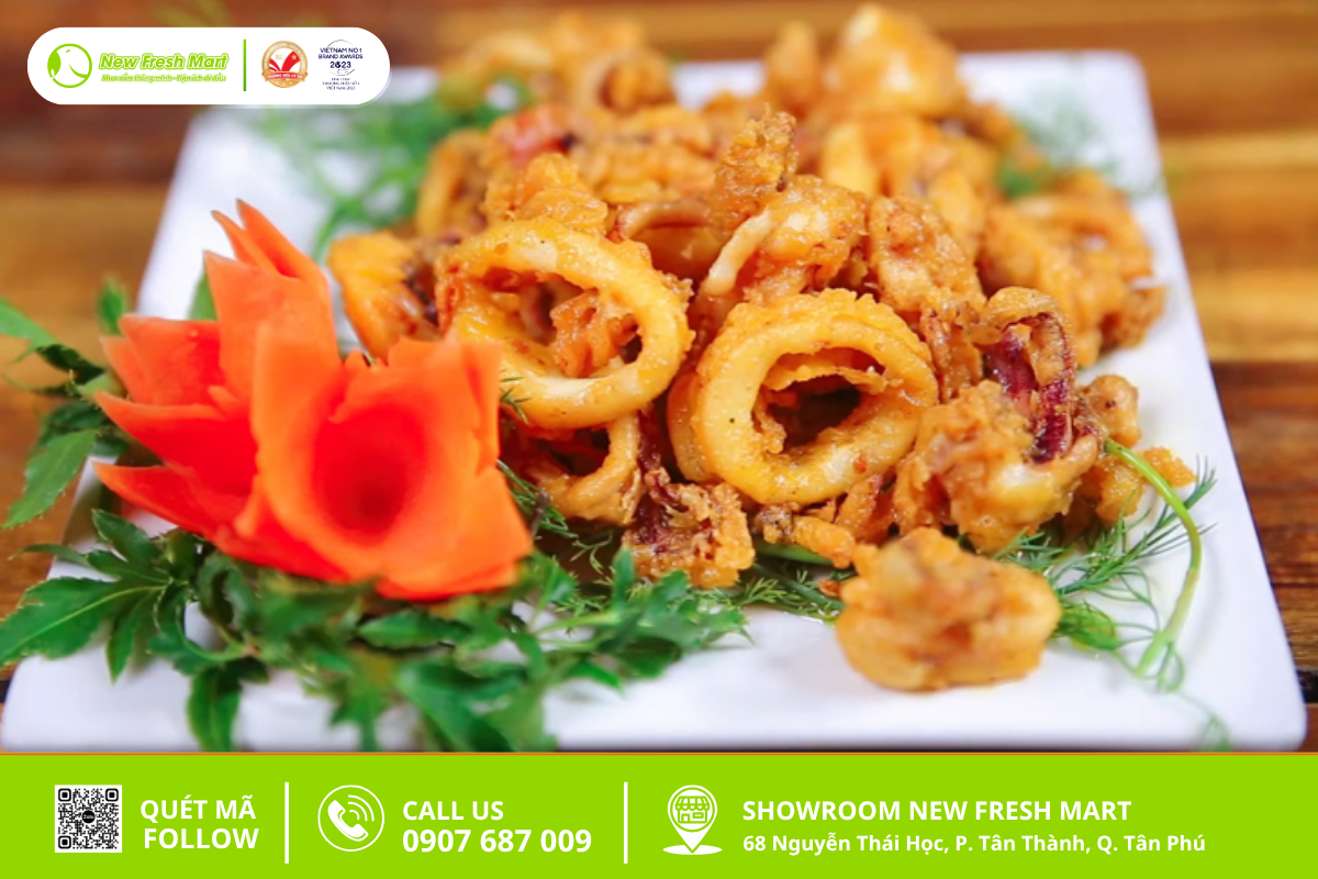 mực ống chiên bơ tỏi mực ống chiên bơ tỏi