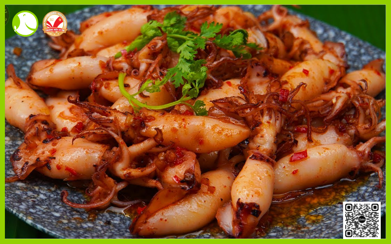 Mực ống chiên nước mắm Mực ống chiên nước mắm