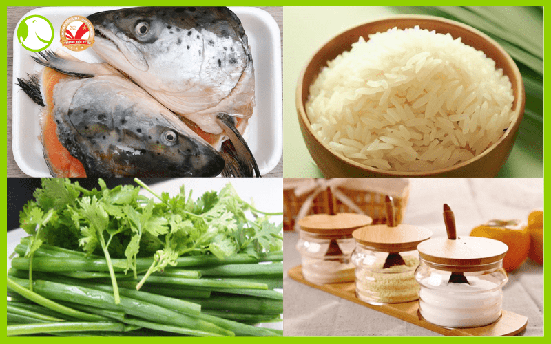 Nguyên liệu cần chuẩn bị cho món cháo đầu hồi Nguyên liệu cần chuẩn bị cho món cháo đầu hồi