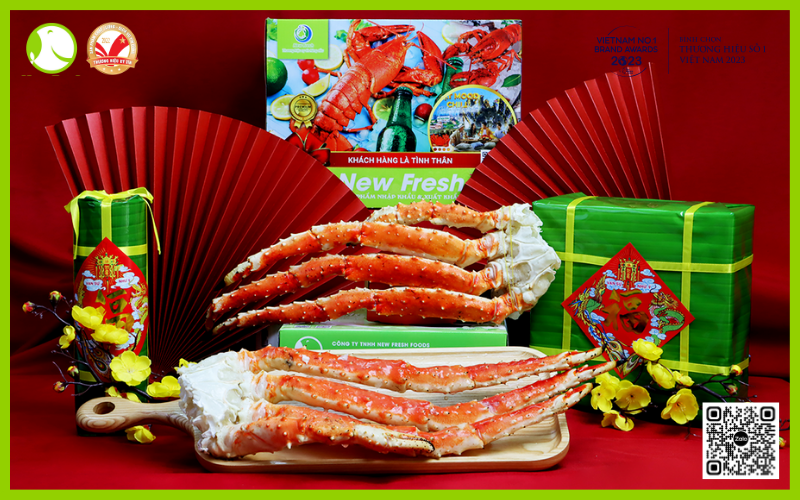  Set Quà Chân Cua Hoàng Đế Hấp gồm 2 cụm (cụm ~1kg)