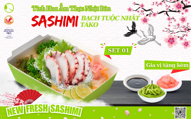 Set sashimi bạch tuộc Tako 01