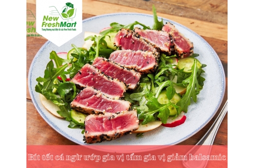 Bít Tết Cá Ngừ Ướp Gia Vị Tẩm Gia Vị Giảm Balsamic