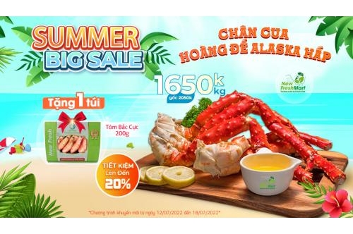 Big Sale - Chân Cua Hoàng Đế Alaska Hấp - Giảm 20%