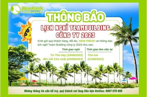 Thông Báo Lịch Nghỉ Team Building 2023 Thông Báo Lịch Nghỉ Team Building 2023