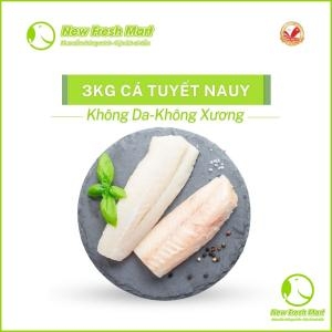 3Kg Cá Tuyết Nauy Fillet Không Da Không Xương