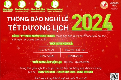 [Thông Báo] Lịch Nghỉ Tết Dương Lịch 2024