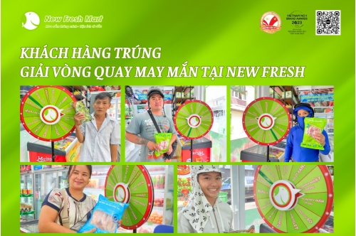 Những Khách Hàng Đầu Tiên Trúng Giải Vòng Quay May Mắn Tại New Fresh Những Khách Hàng Đầu Tiên Trúng Giải Vòng Quay May Mắn Tại New Fresh