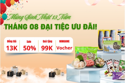 Mừng Sinh Nhật New Fresh Foods - Tháng 08 Bùng Nổ Ưu Đãi Mừng Sinh Nhật New Fresh Foods - Tháng 08 Bùng Nổ Ưu Đãi
