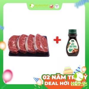 Lõi Vai Bò Mỹ Cắt Lát + 1 Sốt Tiêu Đen Dhfoods