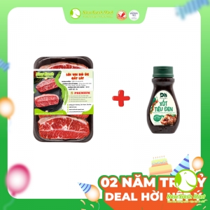 Lõi Vai Bò Úc Cắt Lát + 1 Sốt Tiêu Đen Dhfoods