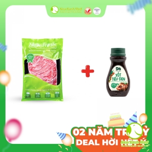 Nạc Lưng Bò Hokubee Cắt Lát + 1 Sốt Tiêu Đen Dhfoods