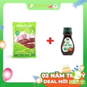 Sườn Bò Mỹ Không Xương + 1 Sốt Tiêu Đen Dhfoods