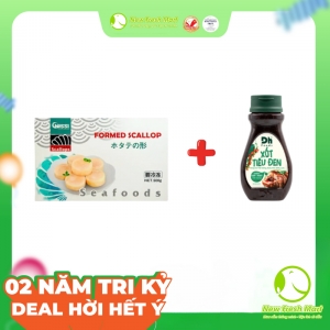 Cồi Sò Điệp Nissi Áp Chảo + 1 Sốt Tiêu Đen DhFoods
