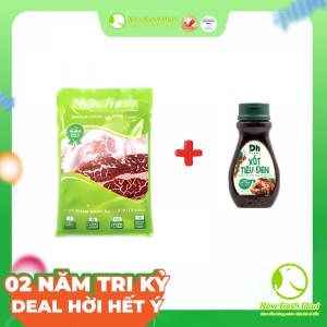 Sườn Bò Mỹ Không Xương + 1 Sốt Tiêu Đen DhFoods