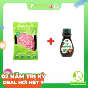 Nạc Lưng Bò Hokubee Cắt Lát + 1 Sốt Tiêu Đen Dhfoods