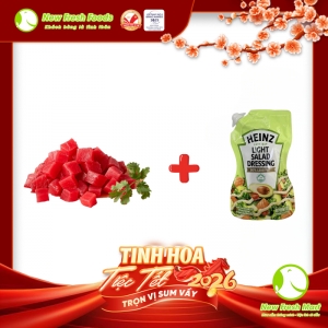 Cá Ngừ Fillet Cắt Hạt Lựu + Gói Heinz Light Salad Dressing