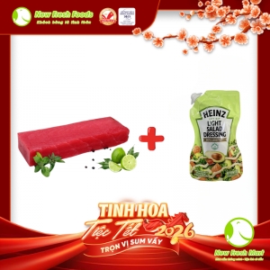 Cá Ngừ Saku Đặc Biệt Xuất Khẩu + Gói Heinz Light Salad Dressing