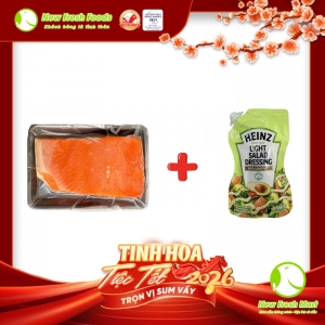 Cá Hồi Fillet Đông Lạnh + Gói Heinz Light Salad Dressing