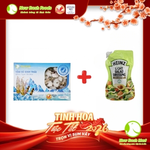 Tôm Sú Lột Vỏ Còn Đuôi + Gói Heinz Light Salad Dressing
