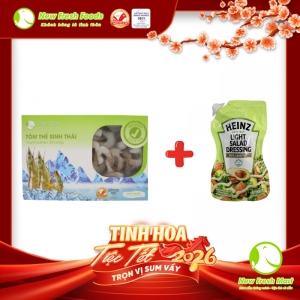 Tôm Thẻ Lột Vỏ Còn Đuôi + Gói Heinz Light Salad Dressing
